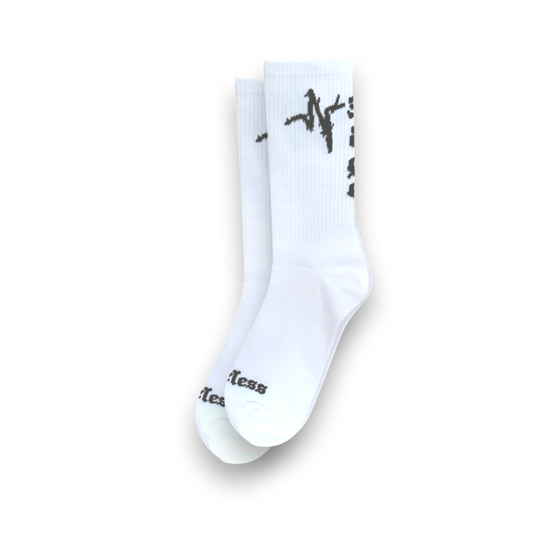 2 pair White Endless Edge designer socks