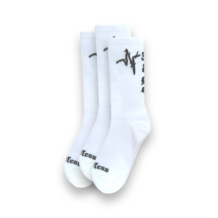 3 pair of White Endless Edge designer socks
