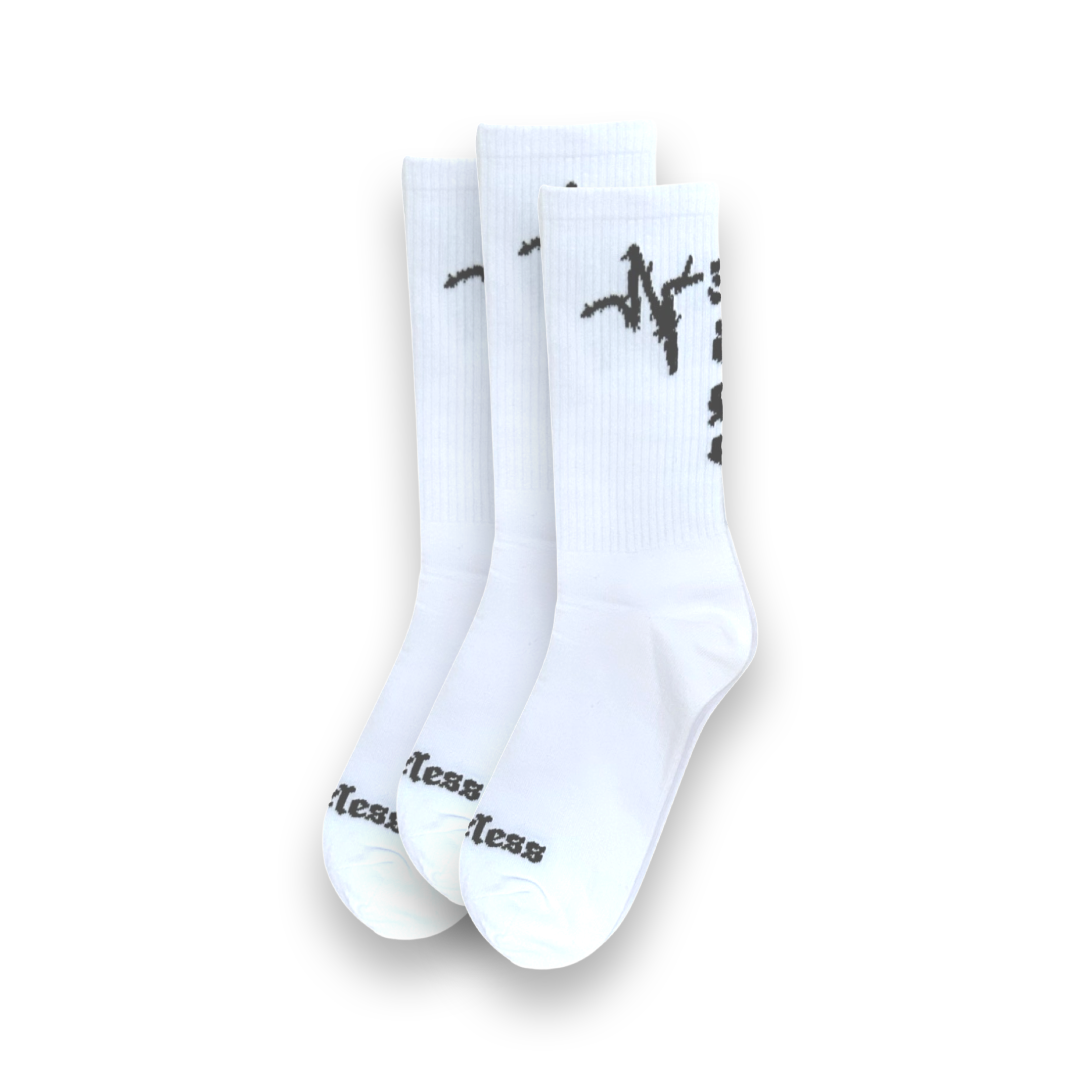 3 pair of White Endless Edge designer socks