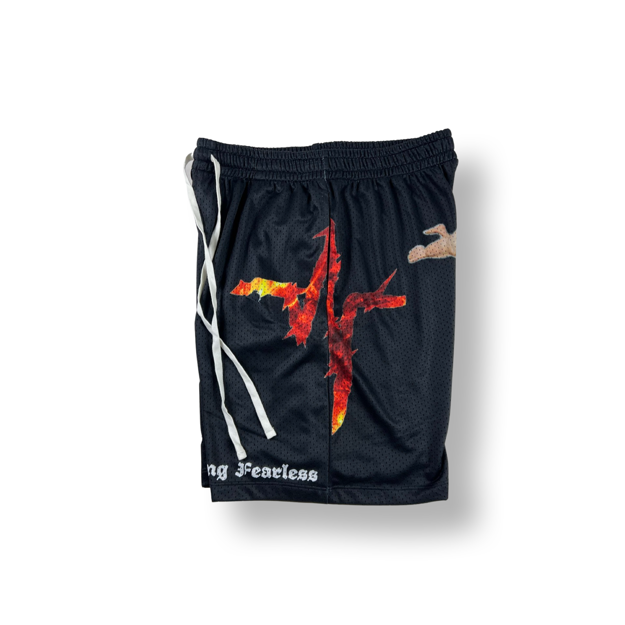 Endless Edge designer Angel design Mesh Shorts side view